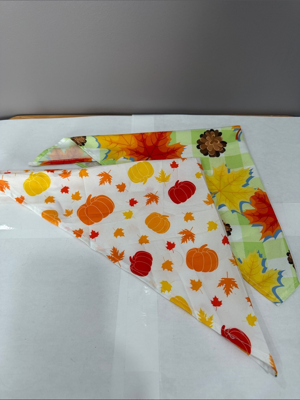 Set of 2 Small to Medium Fall Dog Bandana’s